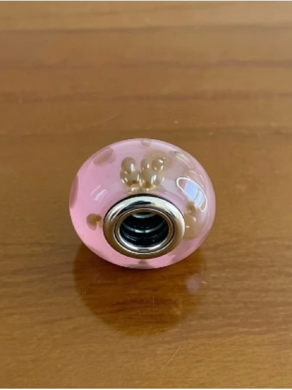 Pandora Pink and Cream Swirl Murano Glass Charm - Picture 3 of 3